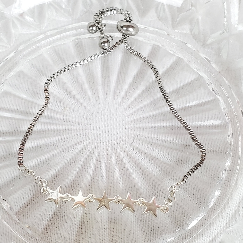 Sterling Silver Adjustable Celestial Bracelet Sta… - image 4